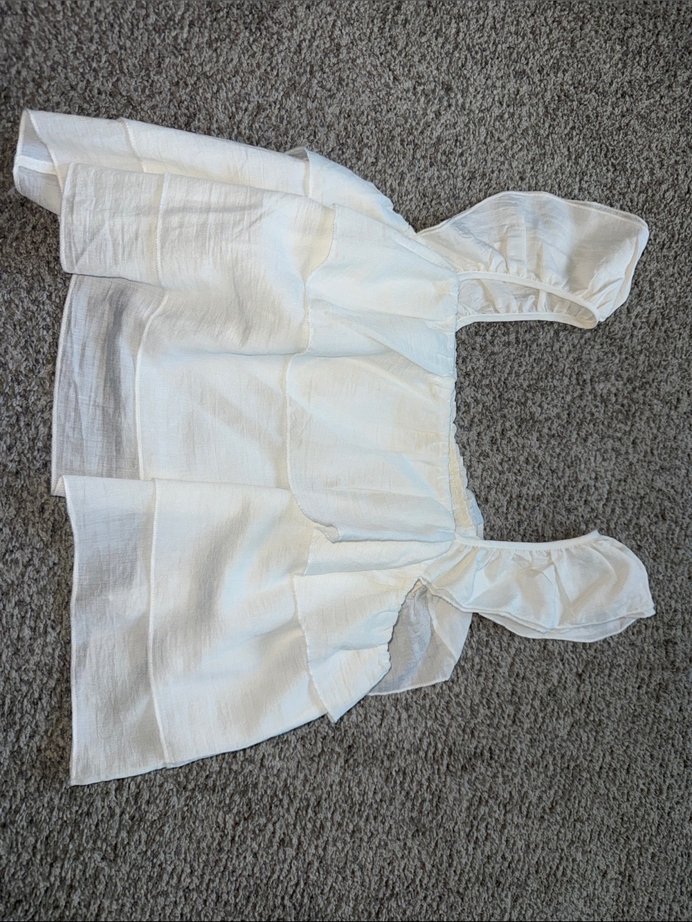 Dry Goods White Ruffle Strap Square Neck Tank